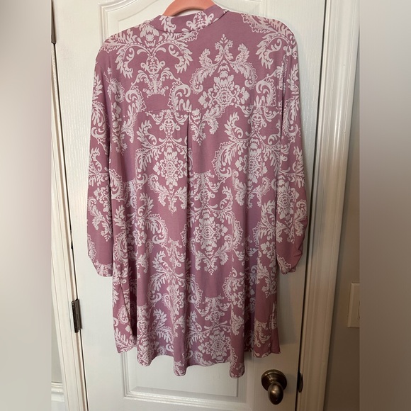 Honeyme Curvy tunic top Blush pink & white with 3/4 sleeve size XXL - Picture 2 of 6